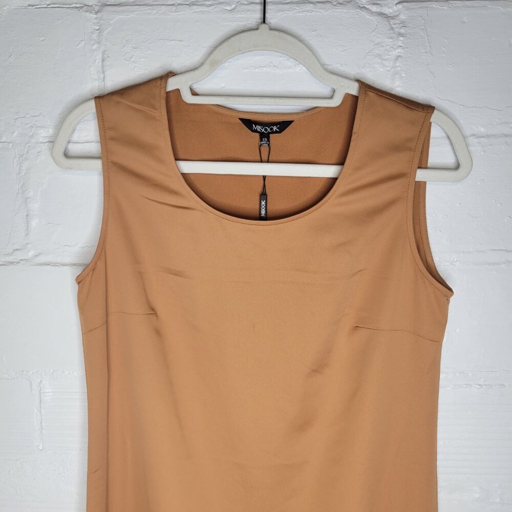 Misook Women's XS Tank Top Maxi Dress Sleeveless Brown - Picture 3 of 6